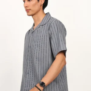 Graphite Stripe Short-Sleeve Shirt - Image 3