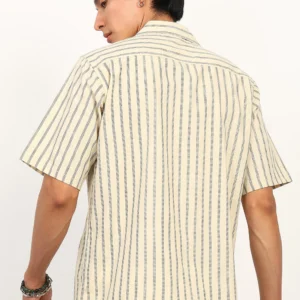 Ivory Stripe Calm Shirt - Image 4