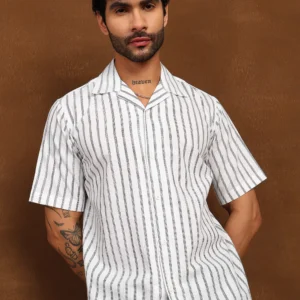 Linear Drift Linen Shirt