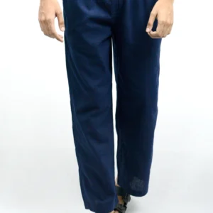 Men's Cotton Linen Navy Blue Pyjama