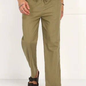 Khaki Root Linen Pyjama - Himalaya Fabrics