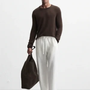 Men’s White Linen Loose Fit Pajama