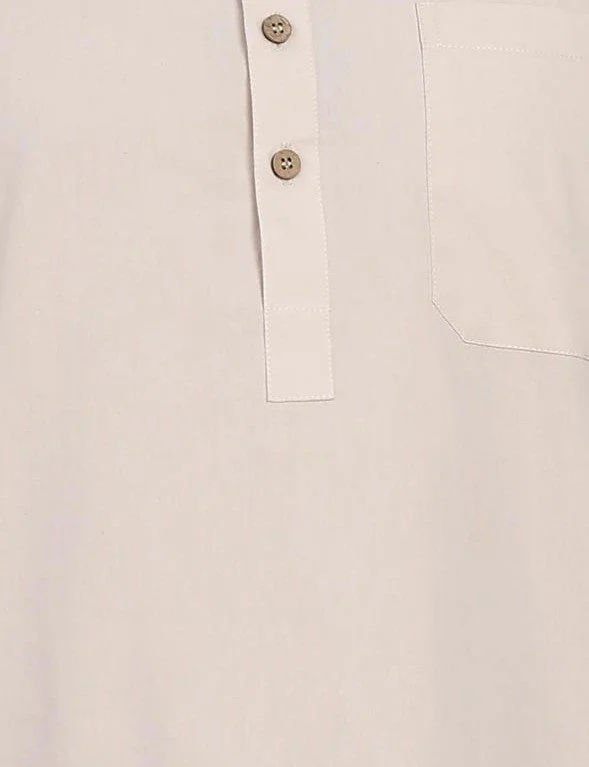 Beige Cotton Linen Pathani kurta with Salwar - Image 5