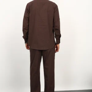 Cocoa Drift Linen Kurta Set - Image 4