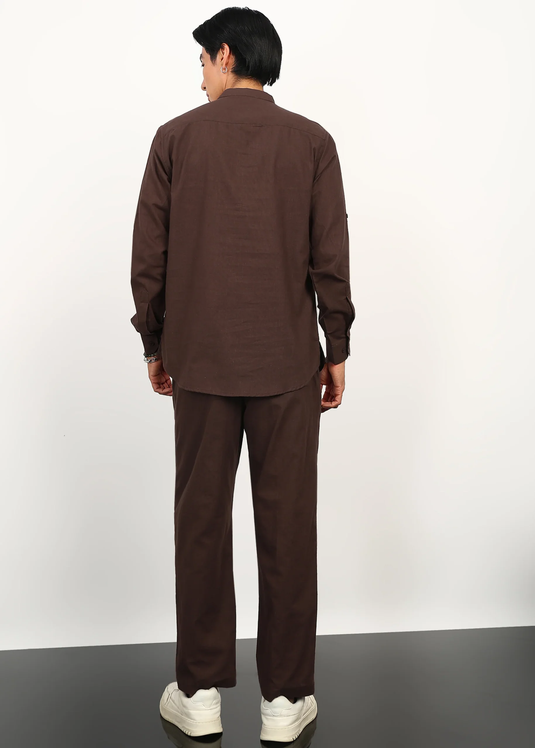 Cocoa Drift Linen Kurta Set - Image 4