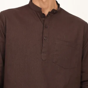 Cocoa Drift Linen Kurta Set - Image 5