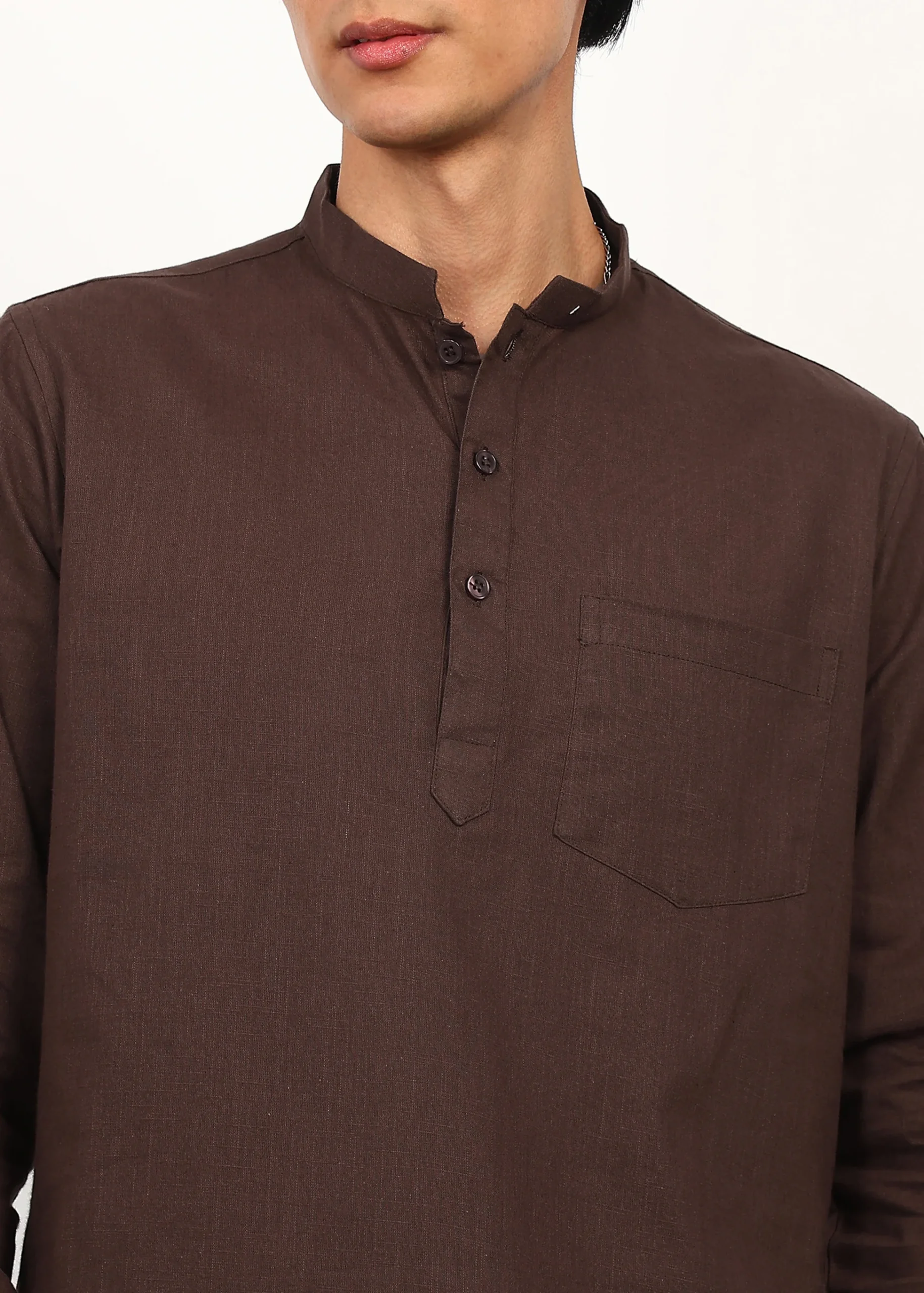 Cocoa Drift Linen Kurta Set - Image 5