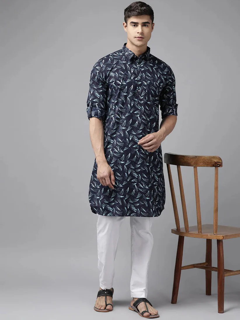 FM - Pure Cotton Pathani Kurta Print with Pyjama - Image 4