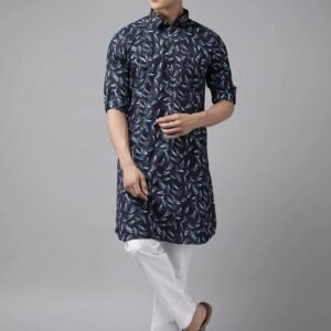 FM - Pure Cotton Pathani Kurta Print with Pyjama