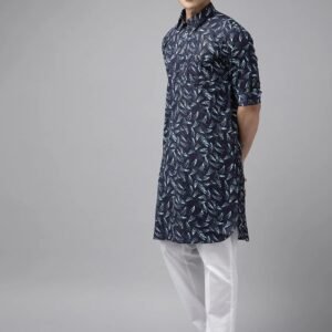 FM - Pure Cotton Pathani Kurta Print with Pyjama - Image 3