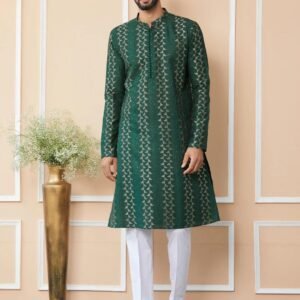 Green Chanderi Silk Kurta pyjama