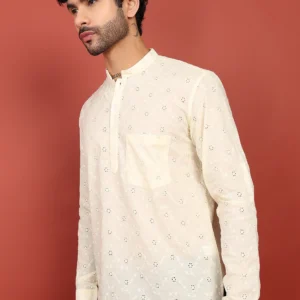 Alternative view of Ivory Noor Dotted Short Kurta