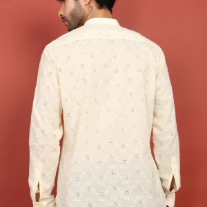 Alternative view of Ivory Noor Dotted Short Kurta