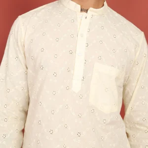 Ivory Noor Dotted Short Kurta - Image 5