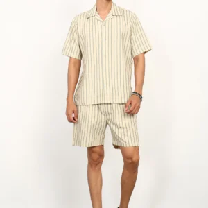Himalaya Ivory Stripe Ease Co-Ord Set