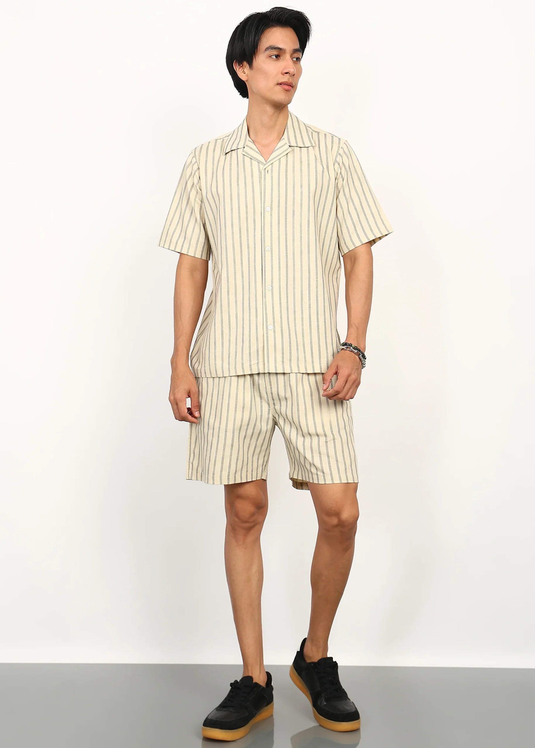 Himalaya Ivory Stripe Ease Co-Ord Set