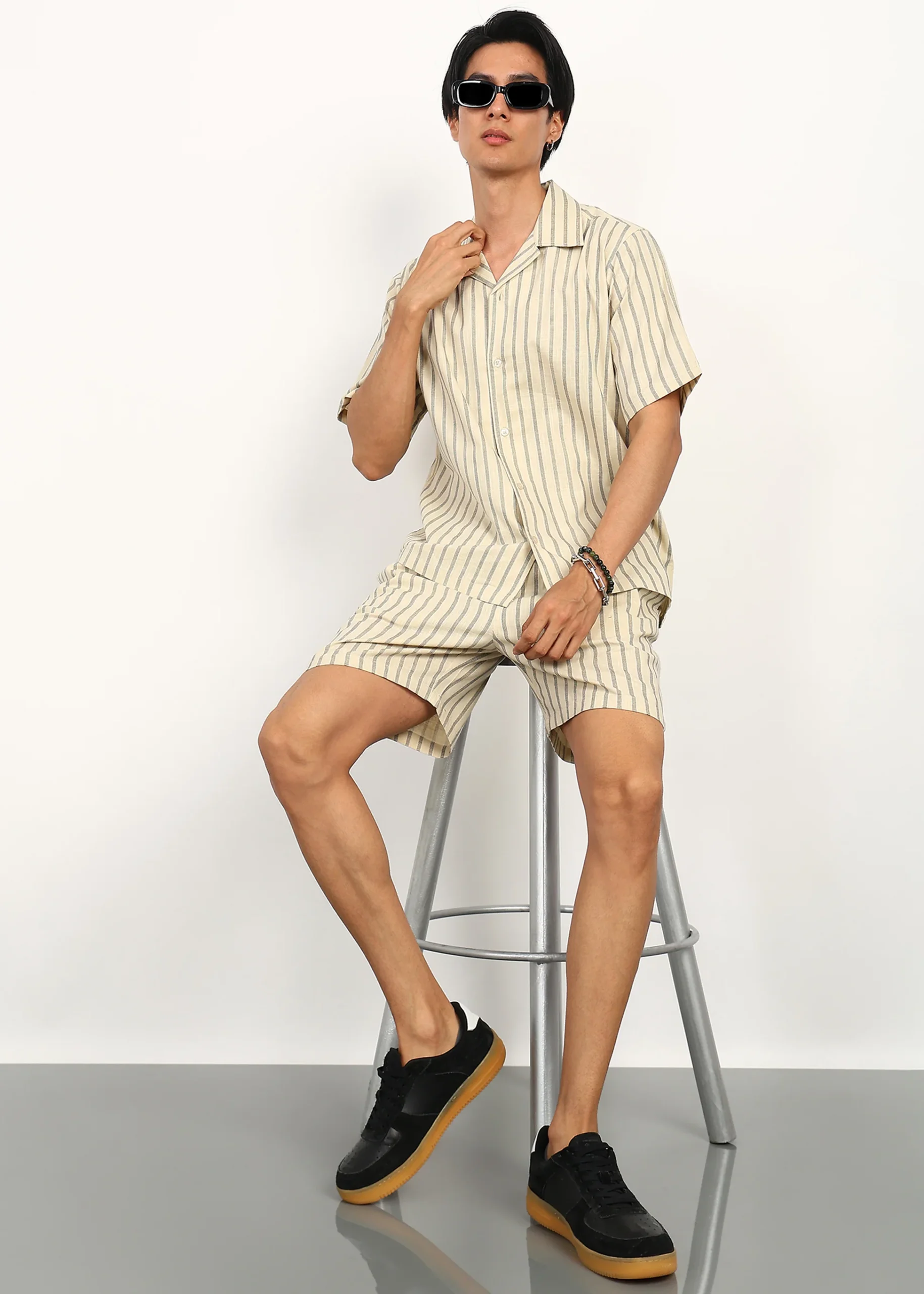 Himalaya Ivory Stripe Ease Co-Ord Set - Image 4
