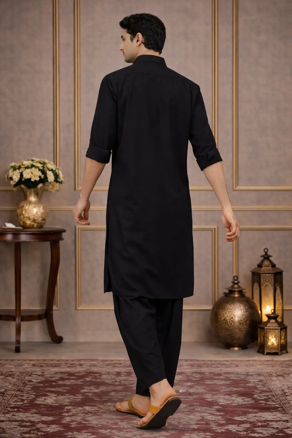 Men Black Pathani Suits - Image 4