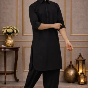 Men Black Pathani Suits - Image 3
