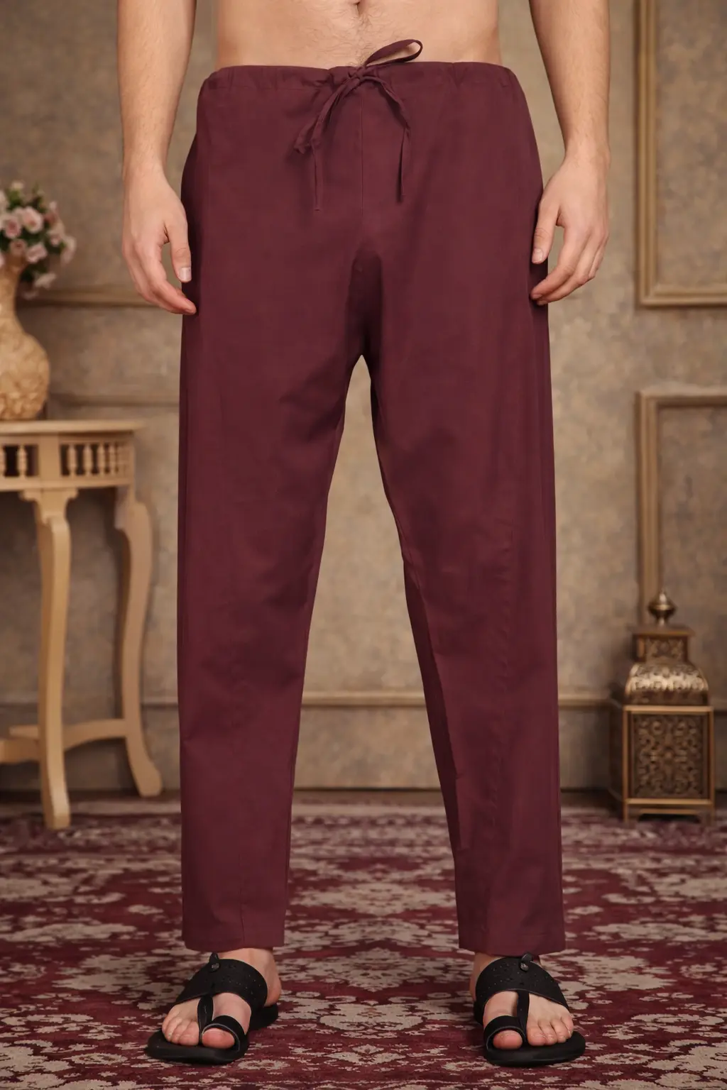 Men Maroon Pathani Suit - Image 6