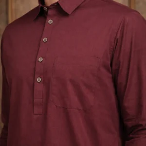 Men Maroon Pathani Suit - Image 5