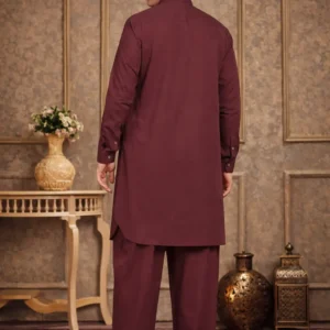 Men Maroon Pathani Suit - Image 4