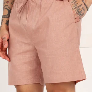 Men’s Peach Linen Shorts - Image 3