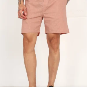 Men’s Peach Linen Shorts - Image 4