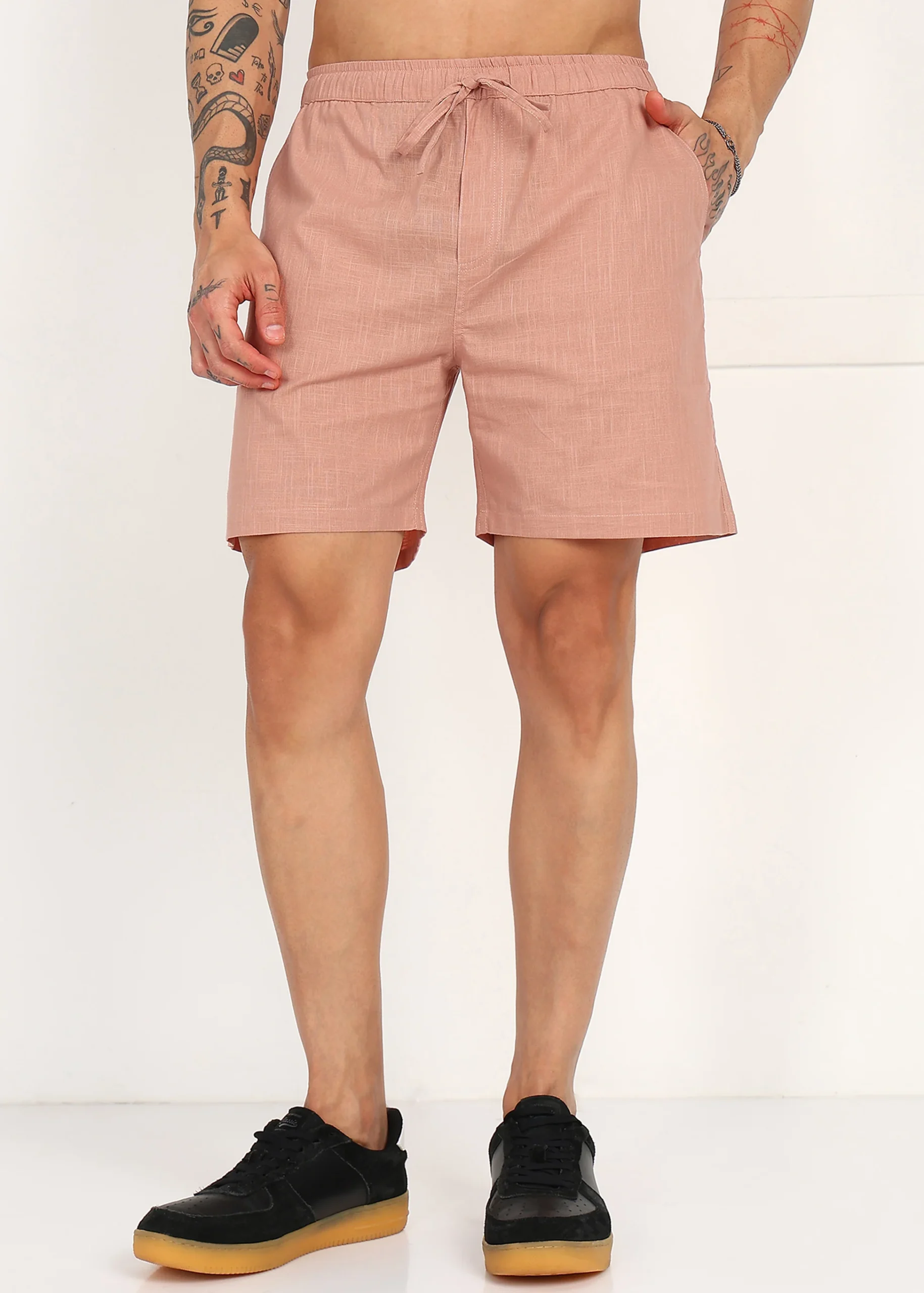 Men’s Peach Linen Shorts - Image 4