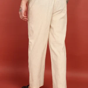 Navy blue & Beige Combo Men Linen Pajama (Pack of 2) - Image 4