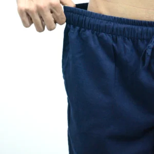 Navy blue & Beige Combo Men Linen Pajama (Pack of 2) - Image 5