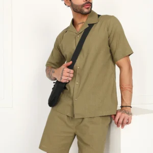 Olive Ease Linen Co-Ord Set - Image 5