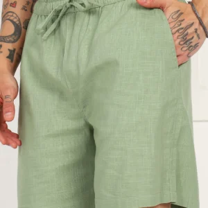 Sage Linen Shorts - Image 4
