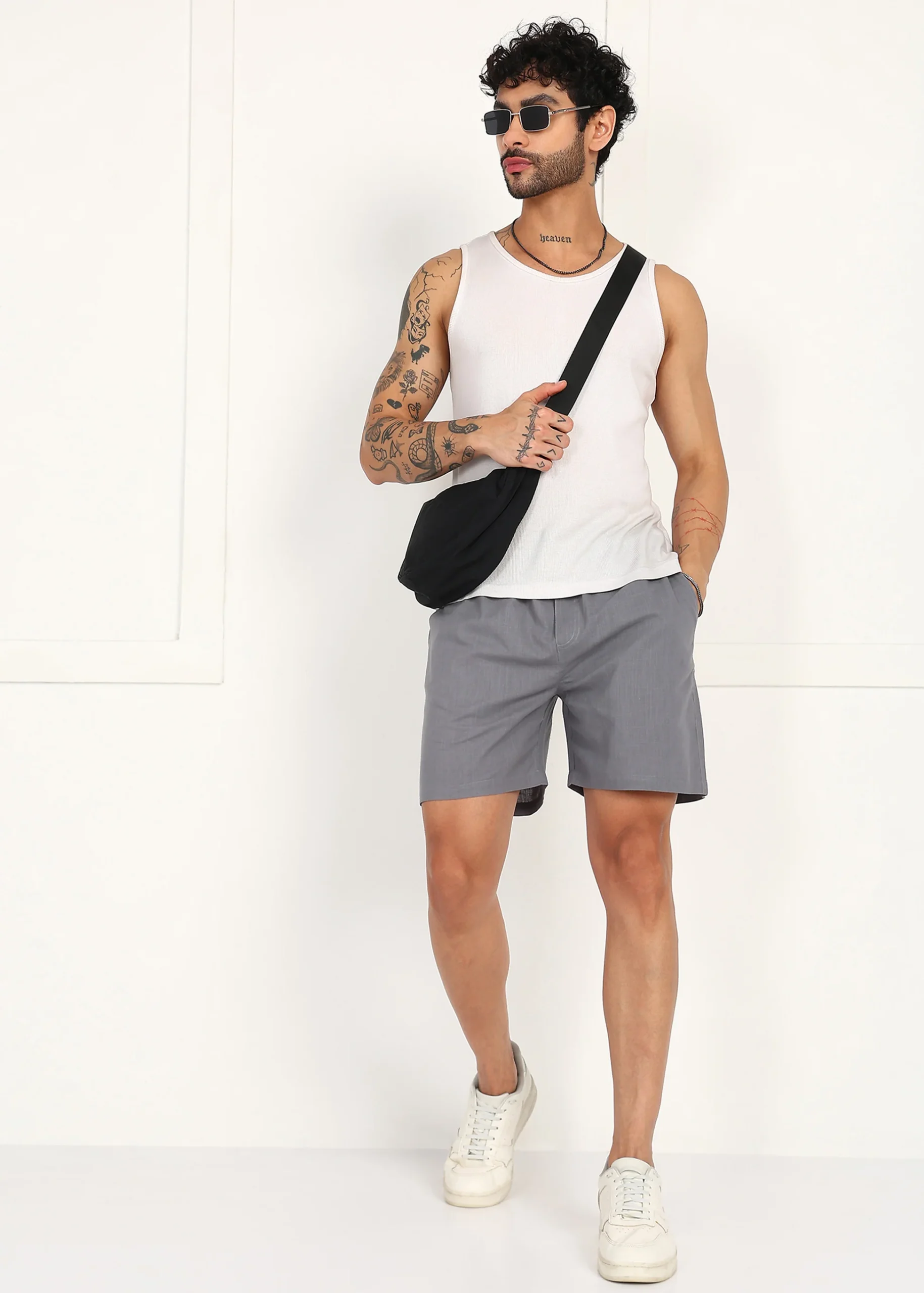 Slate Drift Linen Pyjama Shorts