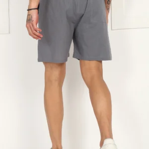 Slate Drift Linen Pyjama Shorts - Image 5