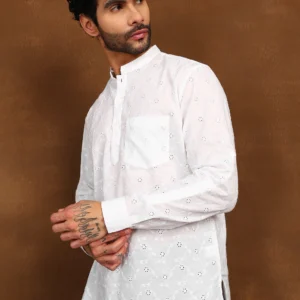 Whisper Weave Linen Short Kurta - Image 3