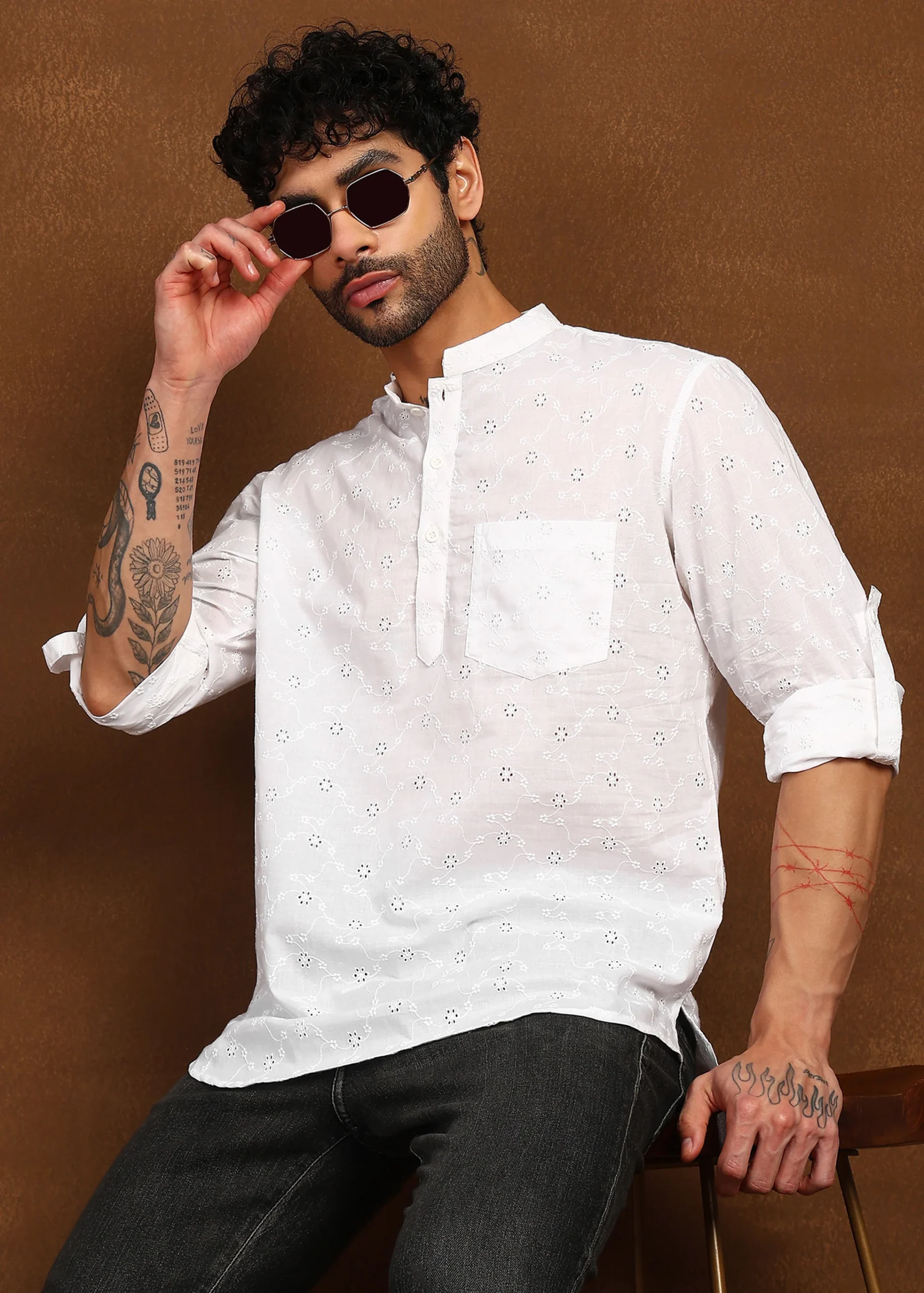 Whisper Weave Linen Short Kurta - Image 4