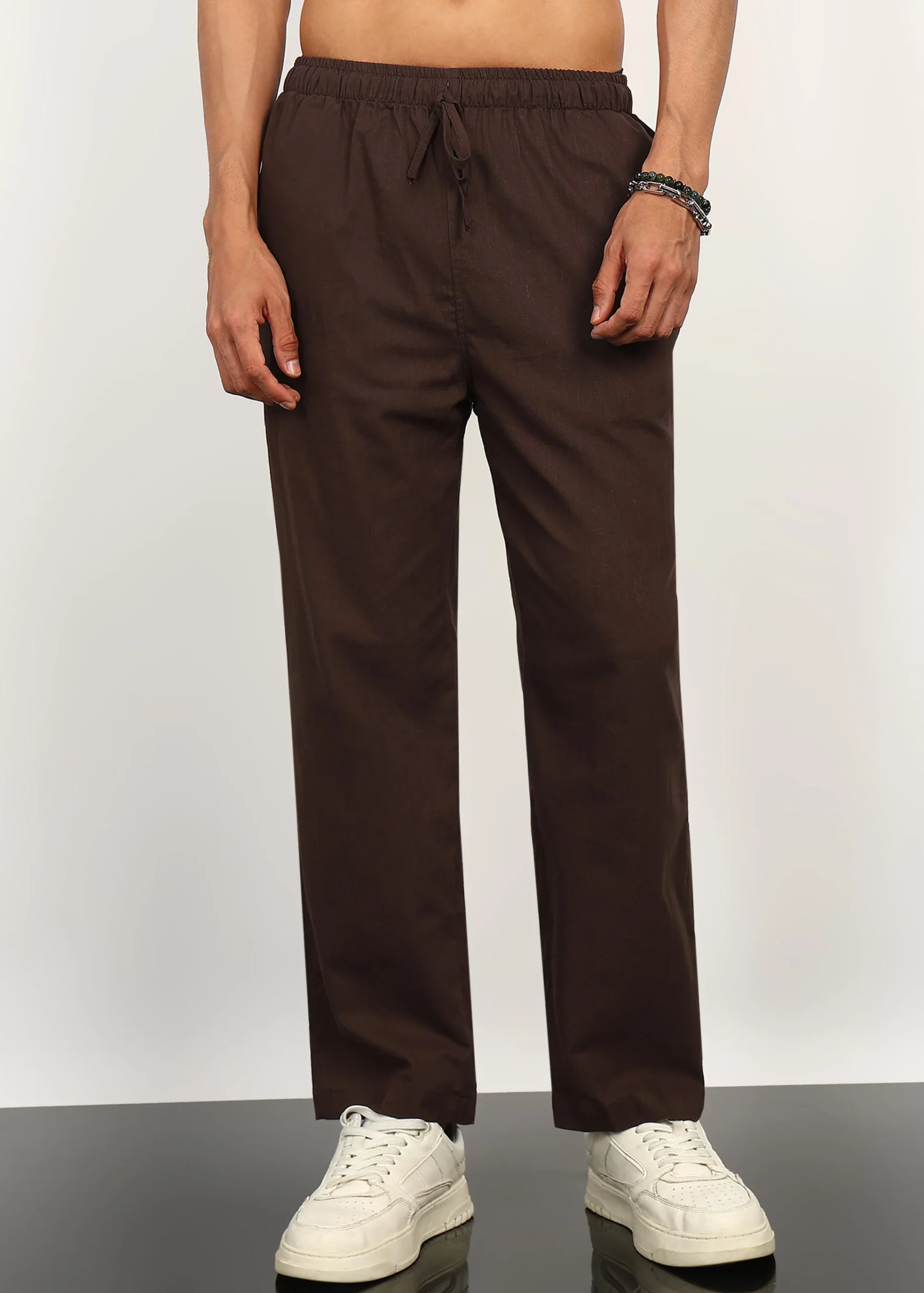 Men’s Linen Pajama Combo – Beige & Brown (Pack of 2) - Image 4