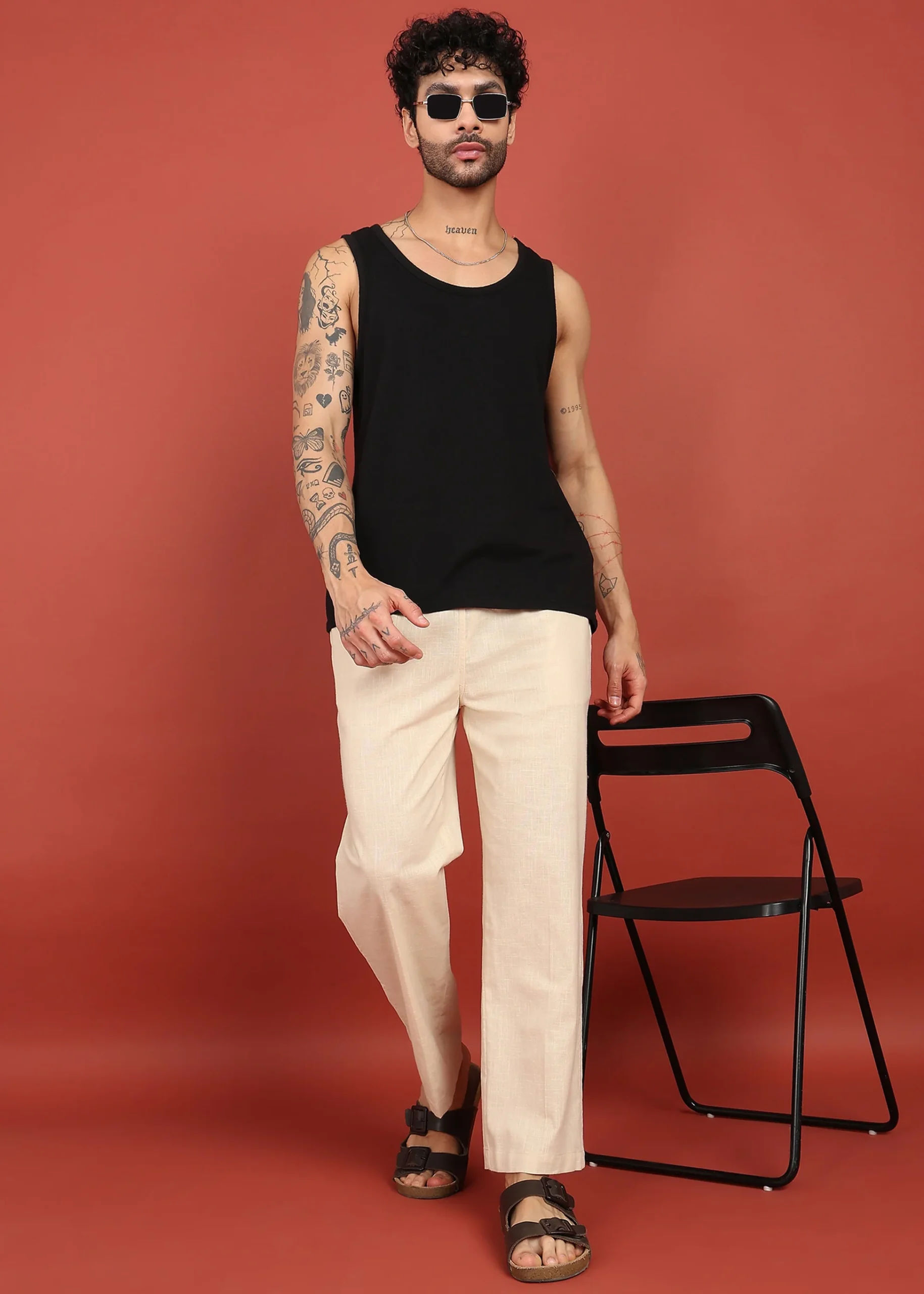 Men’s Linen Pajama Combo – Beige & Brown (Pack of 2) - Image 2